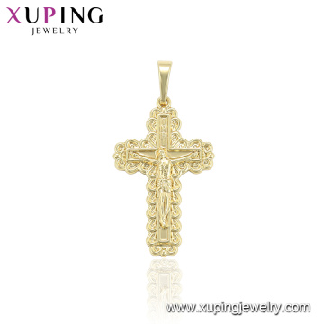 33944 xuping Umwelt Kupfer Modeschmuck Gold Kreuz Anhänger